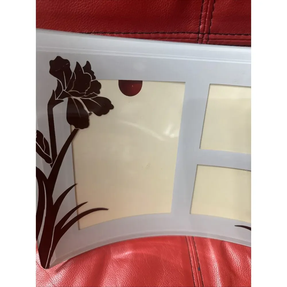 Beveled Curved Picture Frame for 3 Photos with‎ Floral Accents